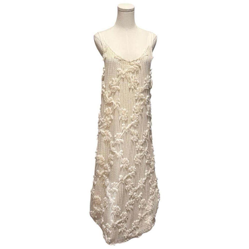 NWT En Saison Reese Floral Appliqué Crochet Ivory Maxi Dress Womens Large - Picture 4 of 14